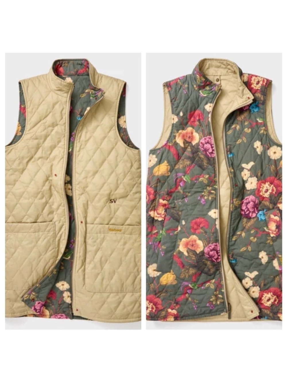 NWT BARBOUR X TUCKERNUCK Light Fawn Reversible Paisley Vest